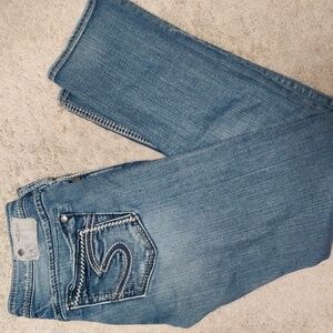 30x30 Aiko low straight Silver Jeans